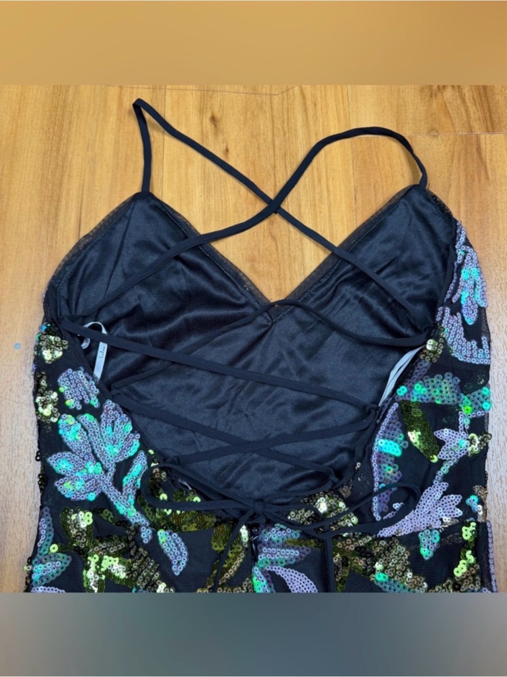 Lulus Black Floral Sequin Maxi Dress Lace Up Back Bodycon Prom
Formal S - Picture 9 of 13